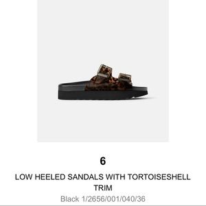 Zara Low heeled sandal with tortoiseshell trim